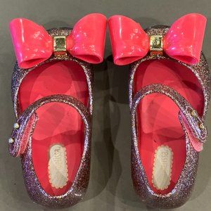 Mini Melissa Pink Bows Glitter